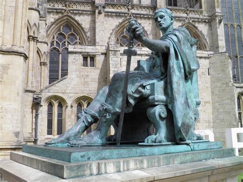 Statue of Roman Emperor Constantine the Great outside of York Minster ...