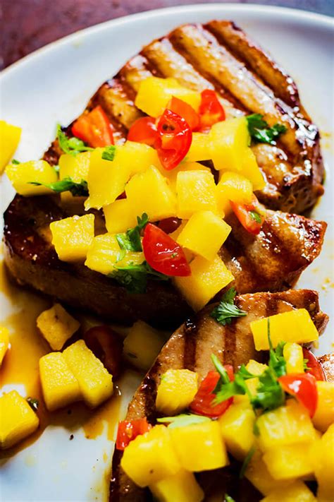 Grilled Tuna Steak with Pineapple Salsa - Cooking Maniac