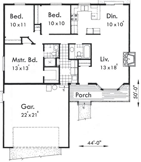 One Floor House Plans 3 Bedrooms - Three bedroom house plans are popular for a reason!