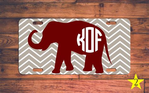 Monogrammed Alabama License Plate AL Custom Roll Tide Car Tag