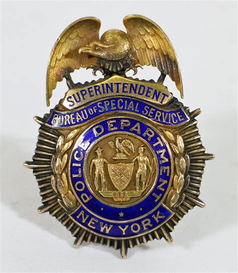 VINTAGE NEW YORK POLICE SUPERINTENDENT BADGE