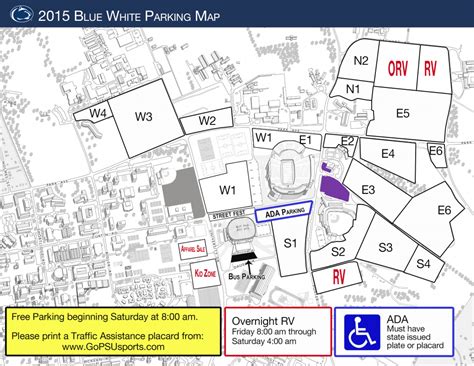 Penn State Parking Lot Map - Printable Map