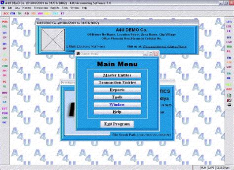 A4U 7.0 Sample Screen - COMPTEK INFORMATICS