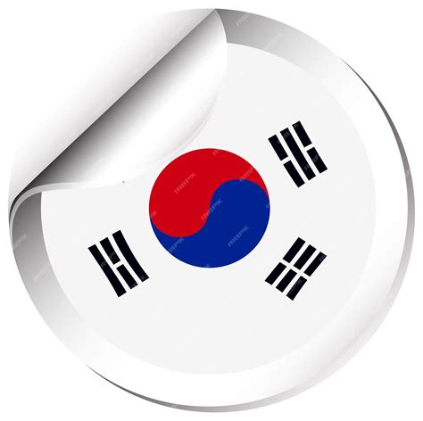 Free Vector | Sticker design for flag of south korea