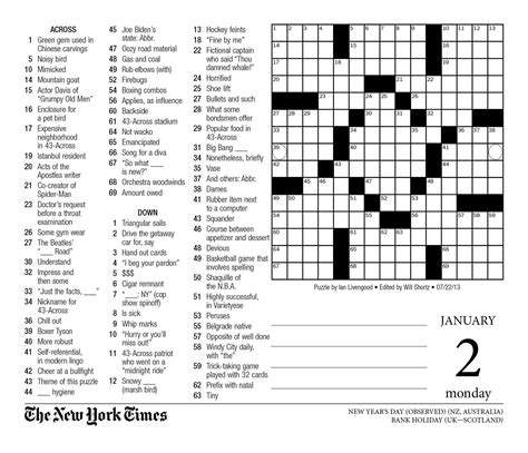 Nyt Sunday Crossword Printable (86+ Images In Collection) Page 1 ...