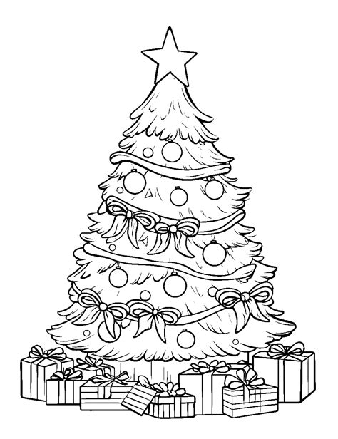 20 Christmas Tree Coloring Pages: Fun Cute Printables