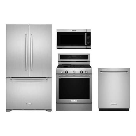 Shop KitchenAid French Door Refrigerator & Gas Range Suite in Stainless Steel at Lowes.com