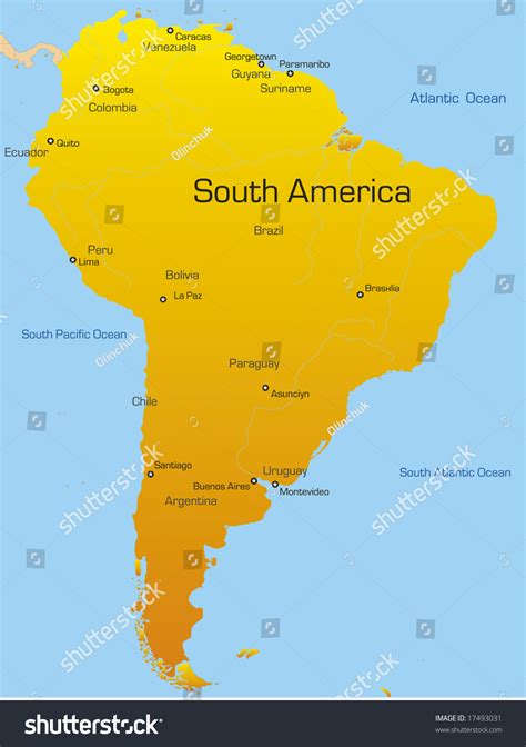 Abstract Map South America Continent Stock Vector 17493031 - Shutterstock