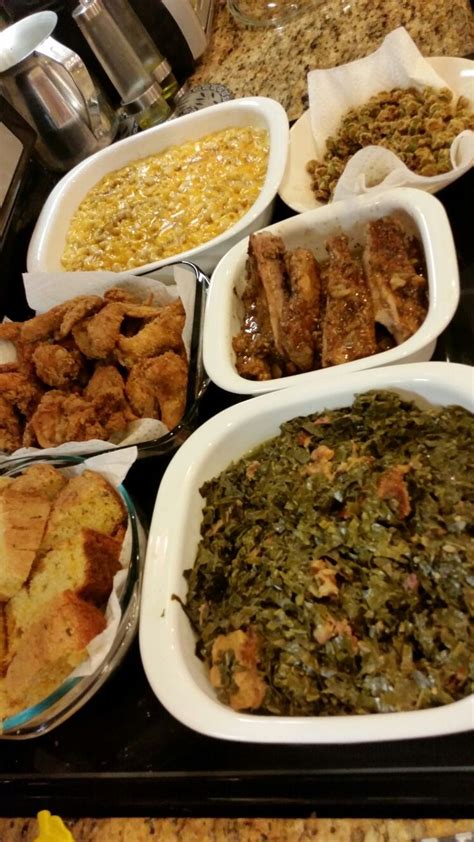 various dishes of food on a counter top