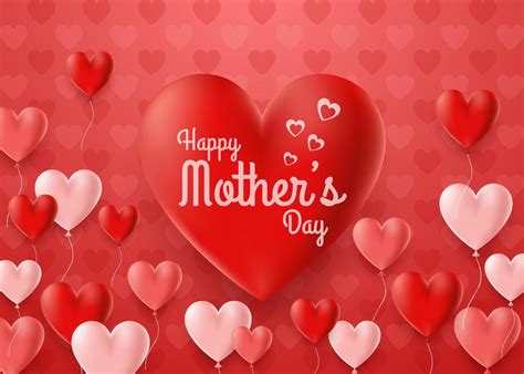 Happy Mother's Day with rose flowers and hearts 12407200 Vector Art at ...