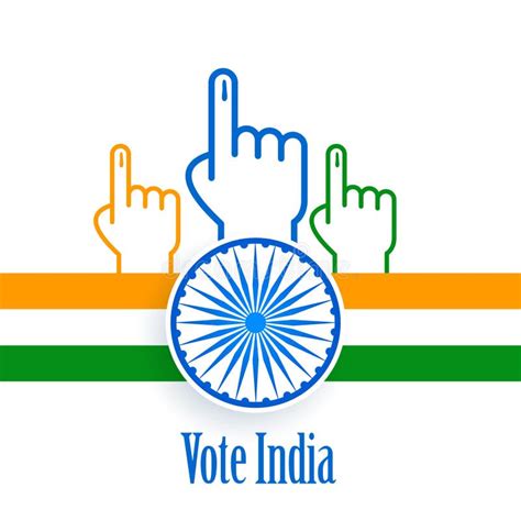 India Vote Hand with Tricolor Background Stock Vector - Illustration of ...