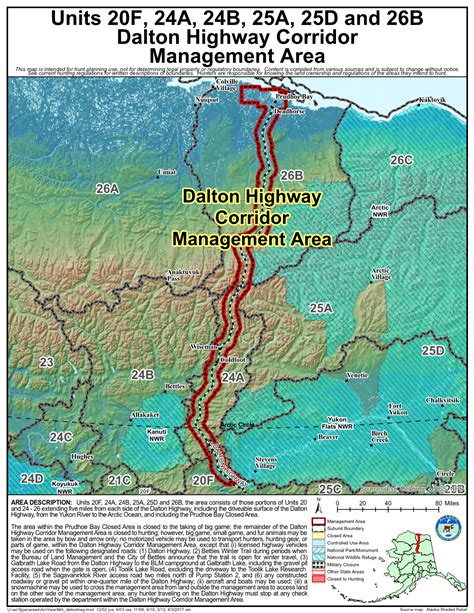 Dalton Highway Corridor Management Area ! This Map Is Intended for Hunt ...