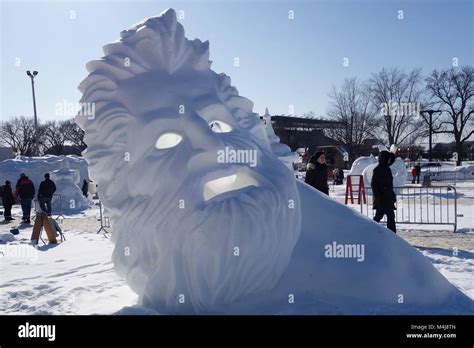 A large snow sculpture at the St. Paul Winter Carnival in St. Paul ...