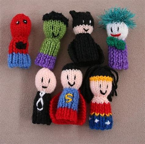 7 Superhero finger friends Finger Puppets Knitting pattern by Amalia ...