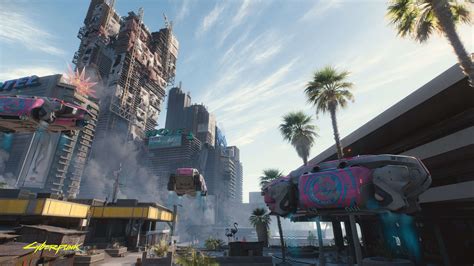 New Cyberpunk 2077 4K screenshot released, showcasing big buildings