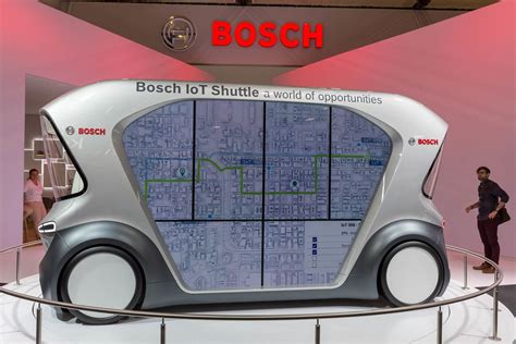 Road map on the window area of Bosch IoT driverless Shuttle for autonomous driving - Creative ...