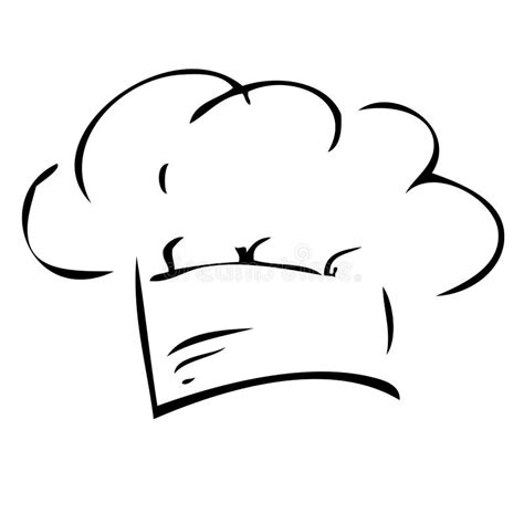 Hand Draw Sketch of Chef Hat, Isolated on White Stock Vector ...