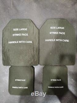 Set Of Large 10x12.5 Sapi Plates M 7.62mm With Side Plates Level Iii Protection