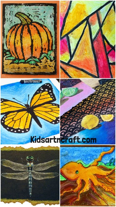 Oil pastel art projects for school - Kids Art & Craft