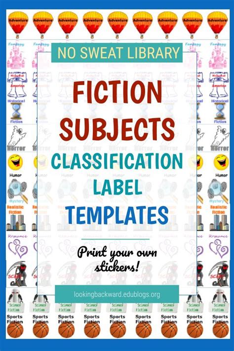 a poster with the words, fiction subjects and pictures on it in ...