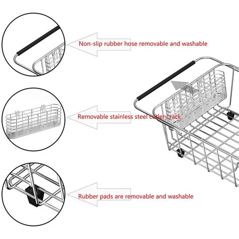 esbolm dish drainers for inside sink - adjustable over sink stainless ...