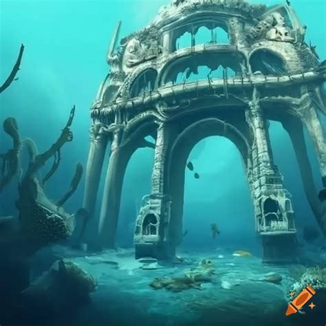 Futuristic underwater city illustration on Craiyon