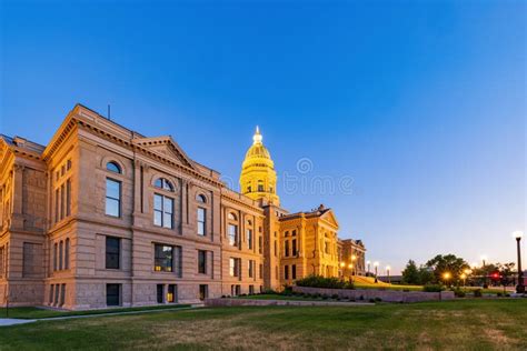 Sunset View of the Beautiful Wyoming State Capitol Building Stock Image ...