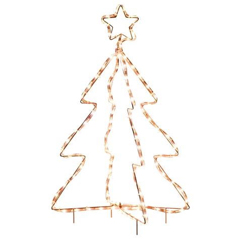 Outsunny Christmas LED Motif Light Christmas Tree, Warm White Rope ...