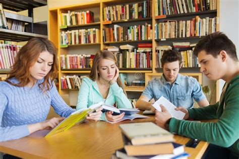 Students Reading Books in Library Stock Image - Image of reader, person: 53149641