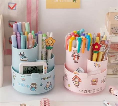 Green Cute Kawaii Desk Accessories Pen Make up Holder Storage - Etsy