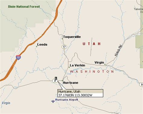 Hurricane, Utah Map