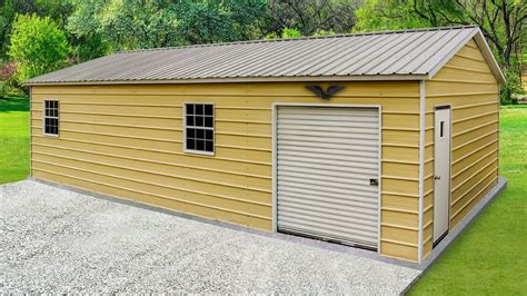 Vertical Roof Metal Garages 24x40x10 | USA Steel Buildings Florida