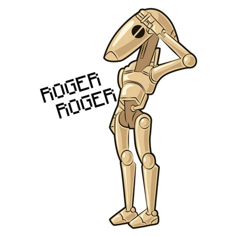 Star Wars Battle Droid Roger Sticker | Star wars cartoon, Star wars stickers, Star wars droids