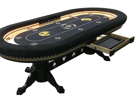 Tables, Layouts Collectibles 10 Player Poker Black Jack Casino Lighted Table Home Game ...