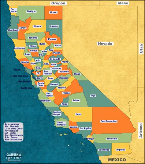 Download Detailed Full HD County Map of California - Maps for You