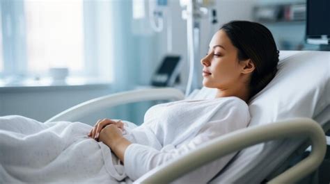 Premium AI Image | a pregnant woman in a hospital bed