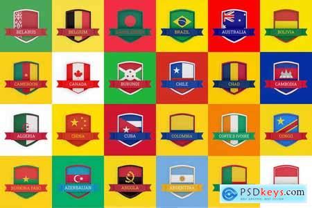 World Flags Ribbon Banners » Free Download Photoshop Vector Stock image ...