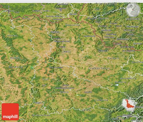 Satellite 3D Map of Meurthe-et-Moselle