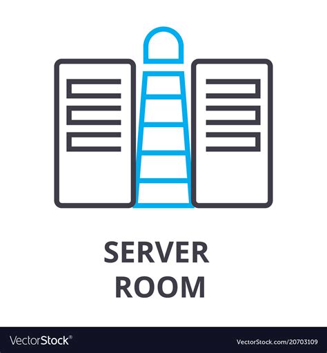 Server room thin line icon sign symbol Royalty Free Vector