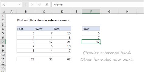 Excel formula: How to fix a circular reference error | Exceljet