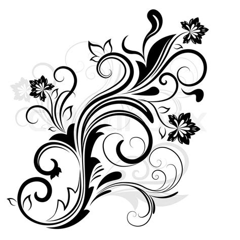 Black And White Flower Vector at Vectorified.com | Collection of Black ...