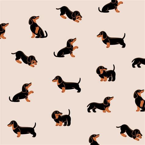 Cartoon happy dachshund | Dachshund wallpaper, Dog background ...