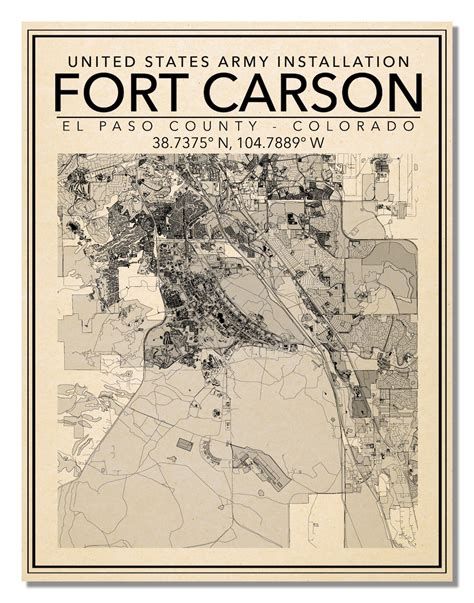 Wall Art Map Print of US Army Installation Fort Carson - Etsy