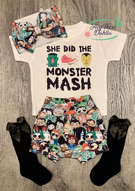 Monster Mash Baby Outfit Halloween Trendy Baby Girl Outfit - Etsy