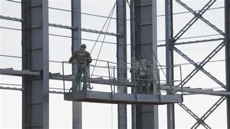 Metal Frame of an Industrial Building. Construction of an Industrial ...