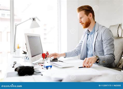 Business Person Working on Computer Stock Image - Image of person ...