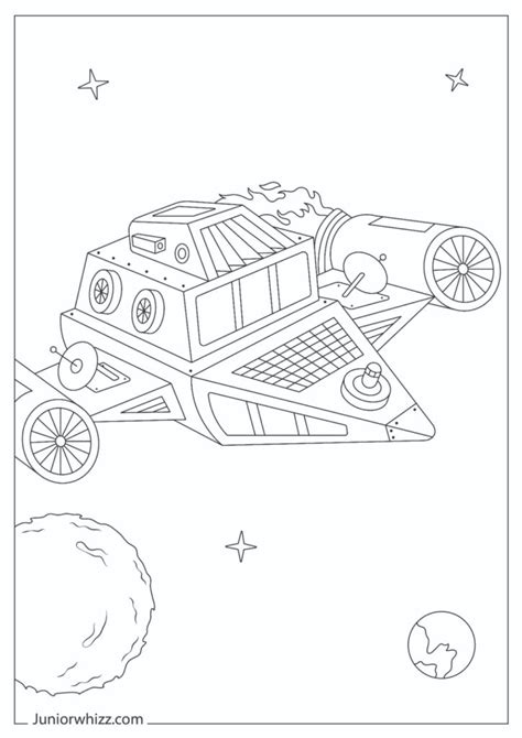 Spaceship Coloring Pages With Book (11 Printable PDFs)