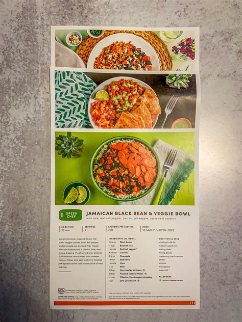 Green Chef Recipe Cards - Veg Girl RD