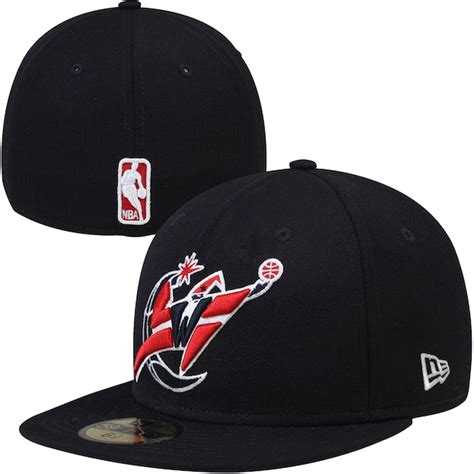 Mens Washington Wizards Navy Blue Team Logo 59FIFTY Fitted Hat - NBA Store