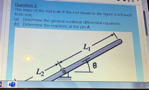 Solved Question 3 The mass of the rod is m. If the rod shown | Chegg.com